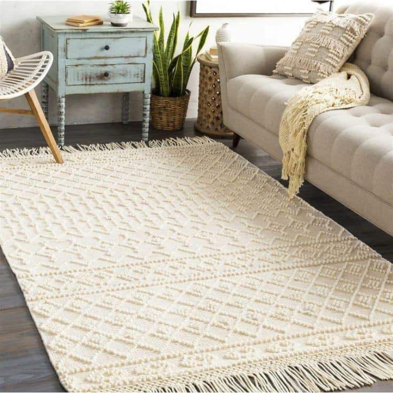 Wool Carpet, 200 × 150 cm, Off White - KM-EG175-122