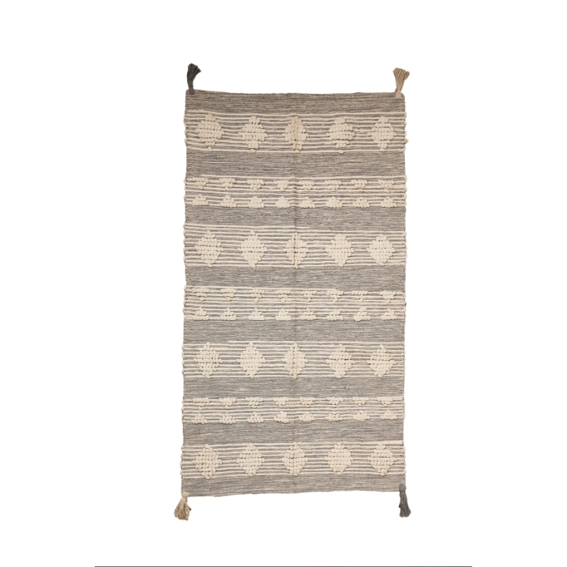 Wool carpet, 150 × 80 cm, Off White / Gray - KM-EG175-352