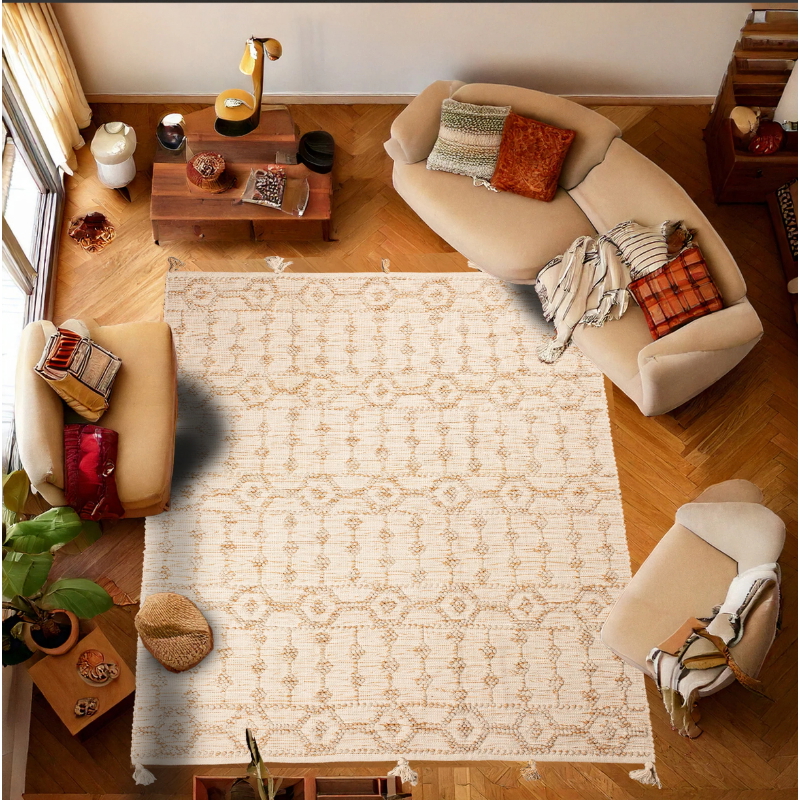 Wool carpet, 300 × 200 cm, Off White / Cafe - KM-EG175-359
