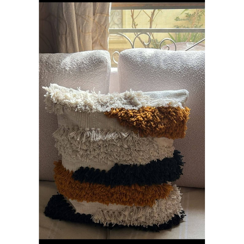 Wool cushion, 50 × 50 cm, beige - KM-EG175-391