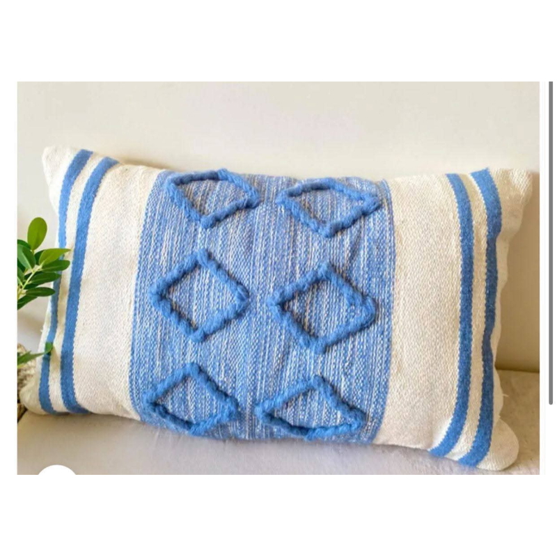 Wool cushion, 60 × 40 cm, beige - KM-EG175-392