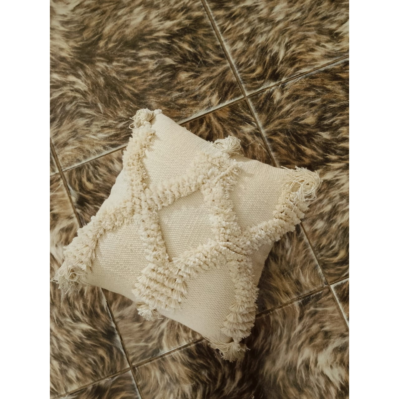 Wool cushion, 45 × 45 cm, beige - KM-EG175-393