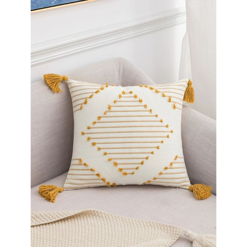 Wool cushion, 45 × 45 cm, beige - KM-EG175-395
