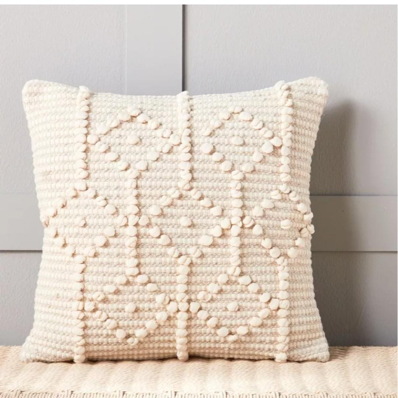 Wool cushion, 45 × 45 cm, beige - KM-EG175-397