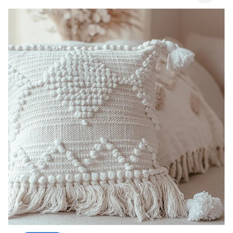 Wool cushion, 50 × 50 cm, beige - KM-EG175-400