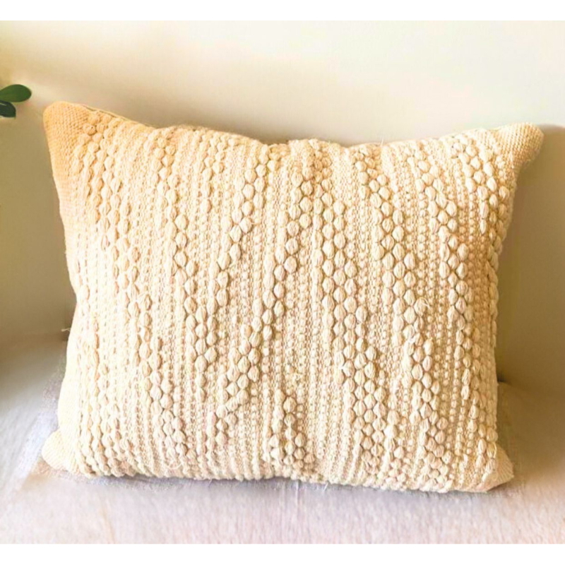 Wool cushion, 50 × 50 cm, beige - KM-EG175-401