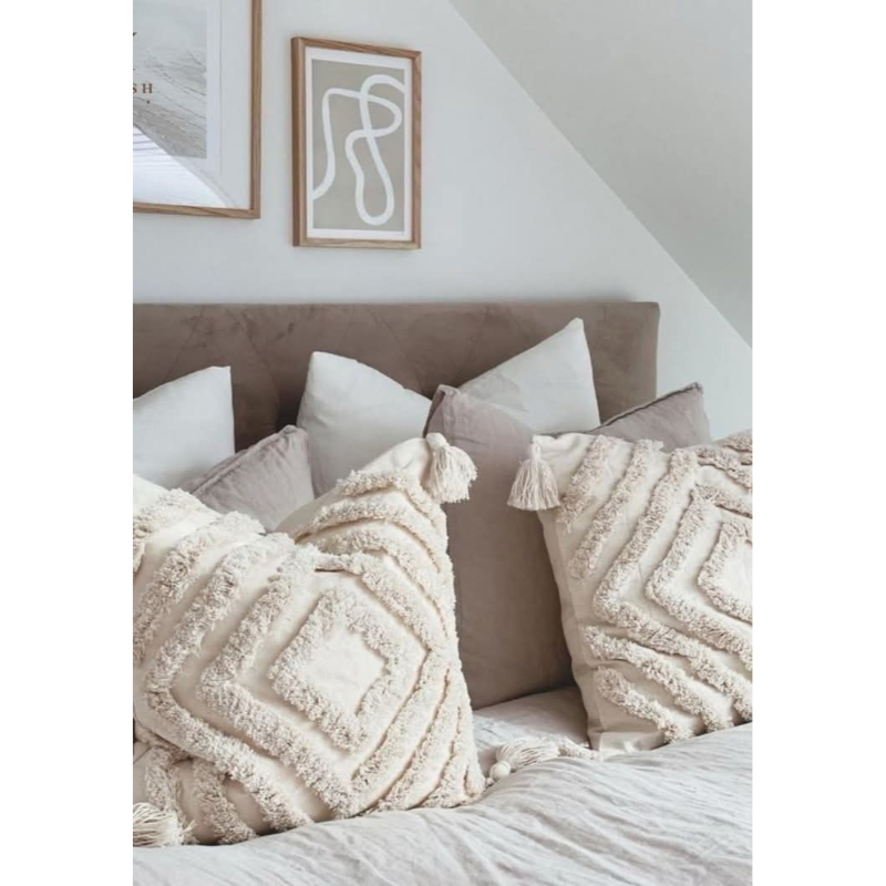 Wool cushion, 50 × 50 cm, beige - KM-EG175-419