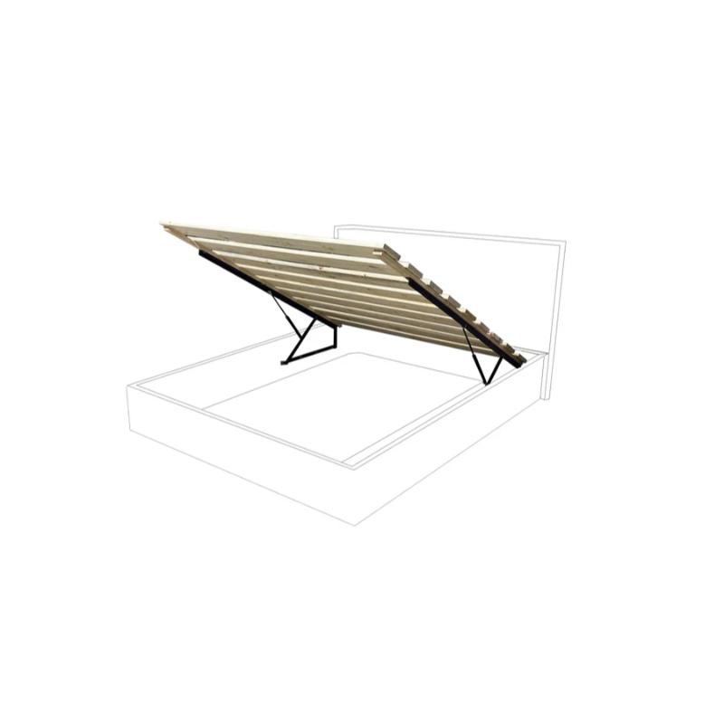 Red Beech Wood Velvet mechanism Bed, Multiple Sizes - Café