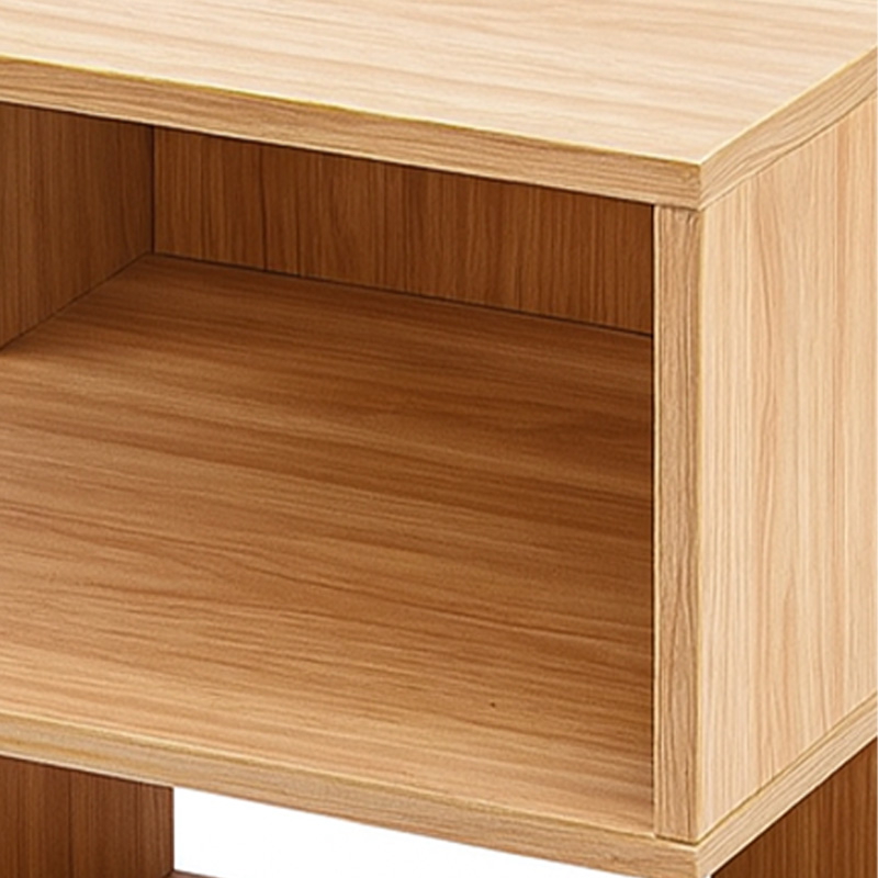 MDF wood Side Table, 40×40×35 cm - Light Brown