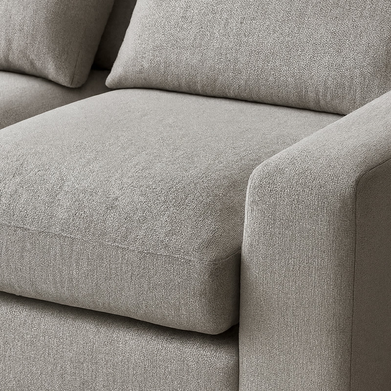 Roman Beech Wood and Linen Corner Sofa, 300×180 cm - Multi color