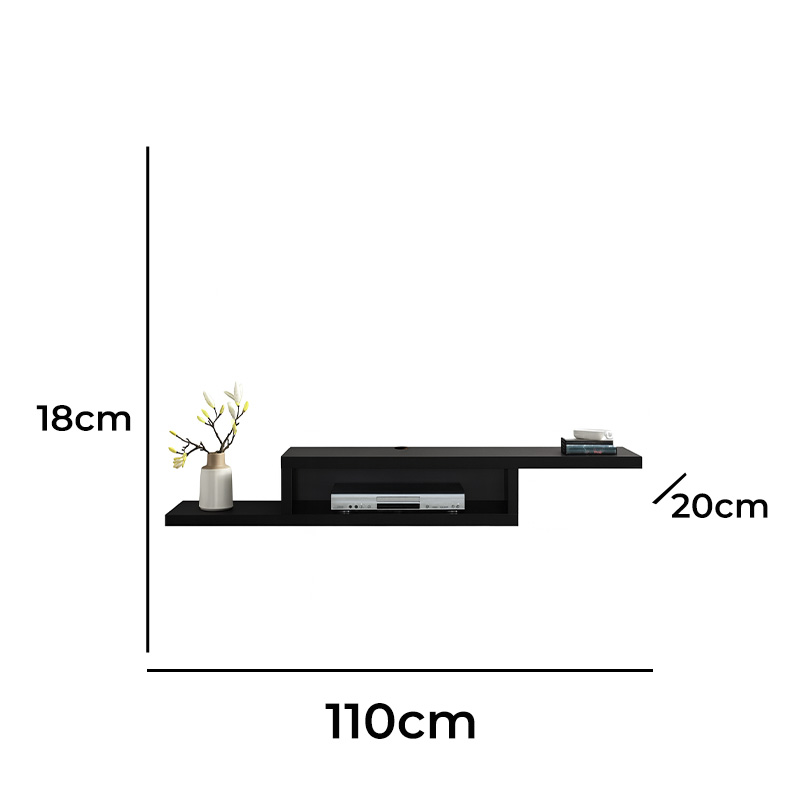 MDF wood TV unit, 110×20×18 cm - Multi color