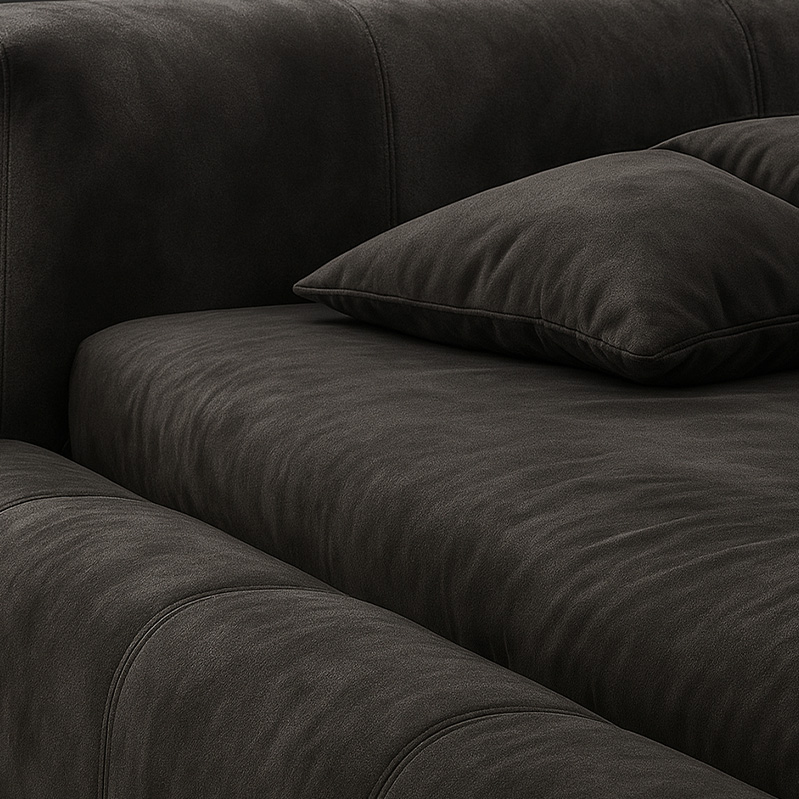 Pine And MDF Wood And Suede and Velvet Fabric Bed, 160×200×90 cm - Grey