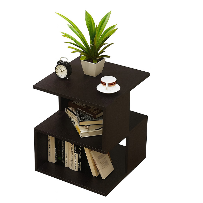 MDF wood Side Table, 40×40×43 cm - Black
