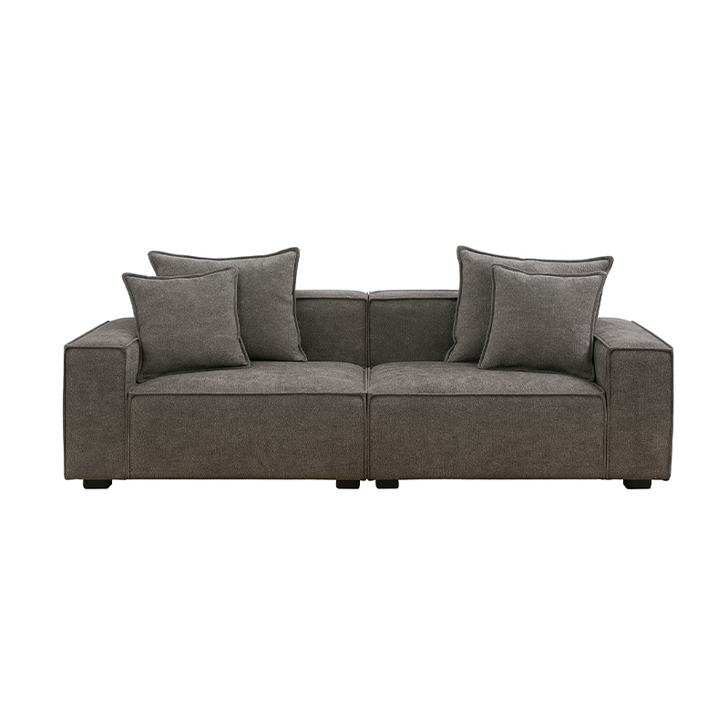 Beech wood and linen Sofa, 180×80×75 cm - Grey
