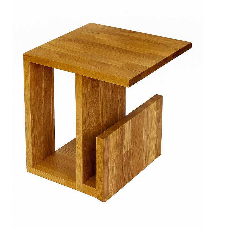 Blockboard Wood Side Table, 35×30×37 cm- Wood