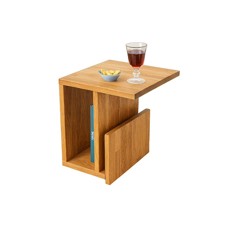 Blockboard Wood Side Table, 35×30×37 cm- Wood