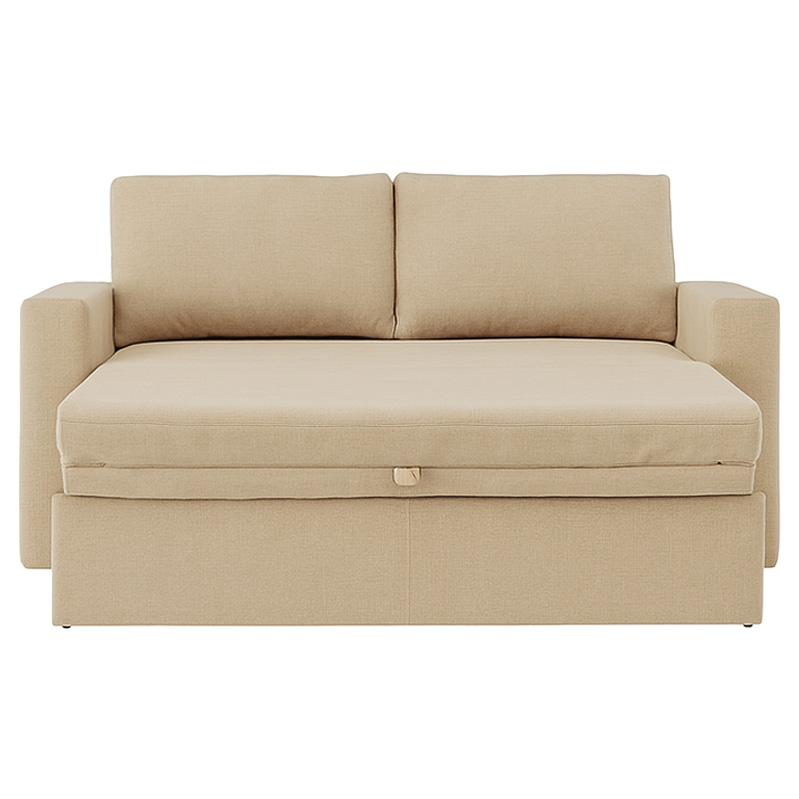 Beech wood and Linen Sofa Bed with Three Levels, 210×170×85 cm - Multiple colors