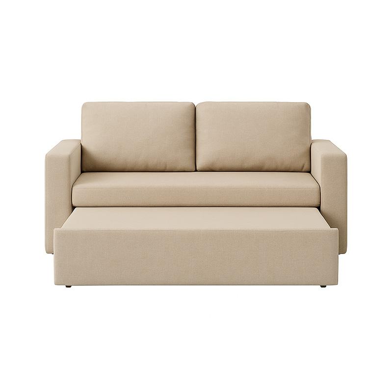 Beech wood and Linen Sofa Bed with Three Levels, 210×170×85 cm - Multiple colors