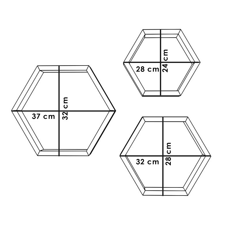 وحدة أرفف حائط، 3 قطع، بني - KM-EG67-38