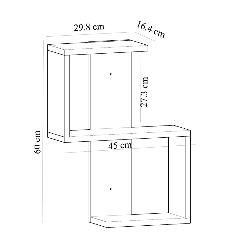 وحدة أرفف حائط، 60 سم، خشبي - KM-EG67-44