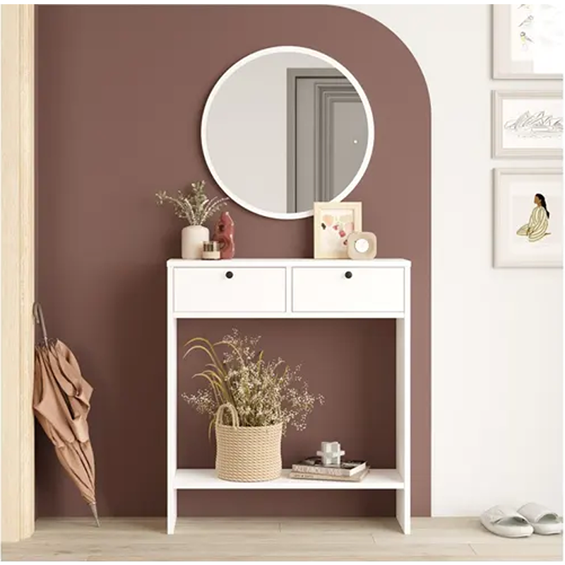 كونسول مع مرآة، قطعتين، أبيض - KM-EG67-52