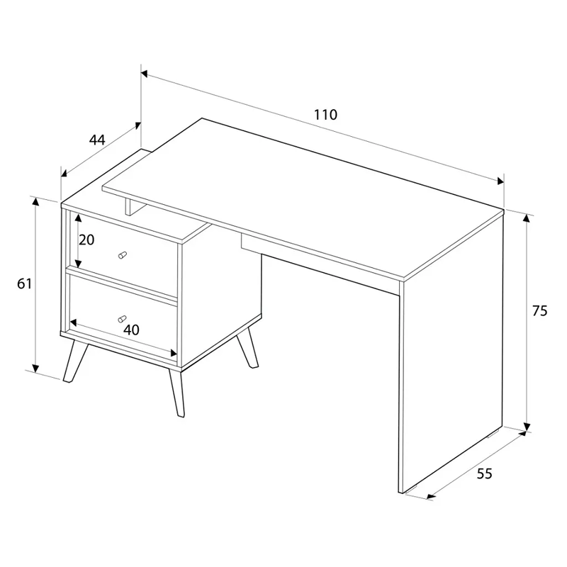 مكتب، 110 سم، خشبي - KM-EG67-55
