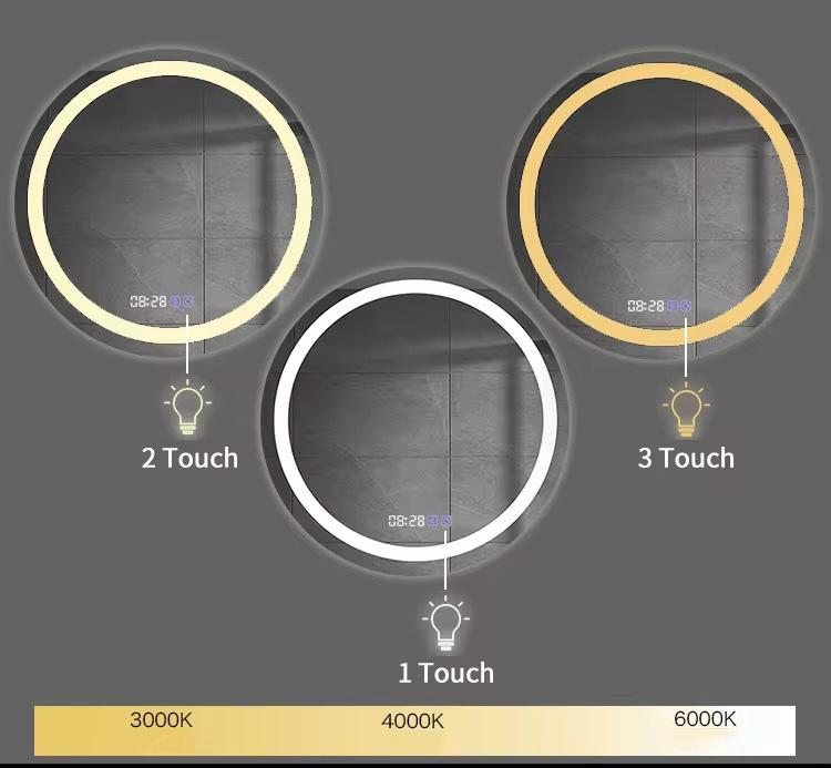 Smart Wall Mirror, 70 × 70 cm, Multi-Color - KM-EG76-95