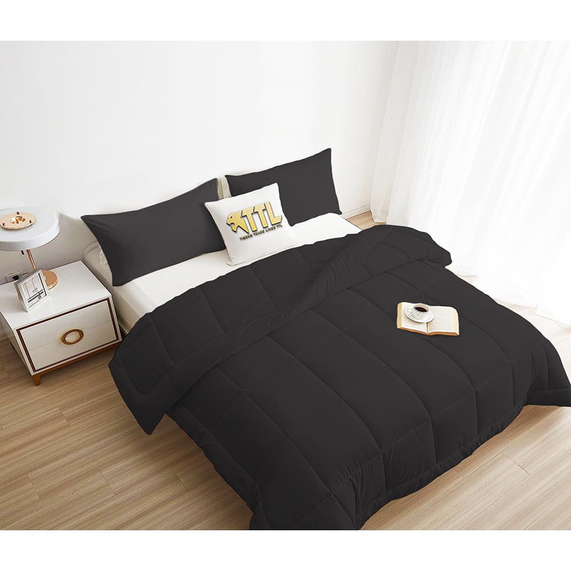 Bed Duvet Set, Multiple Sizes, Black - KM-EG45-01