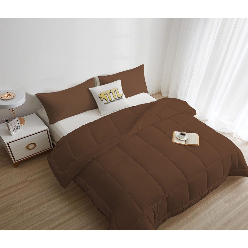 Bed Duvet Set, Multiple Sizes, Brown - KM-EG45-03