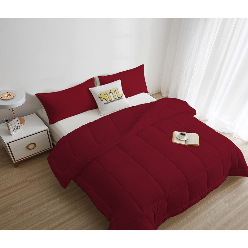 Bed Duvet Set, Multiple Sizes, Maroon - KM-EG45-07