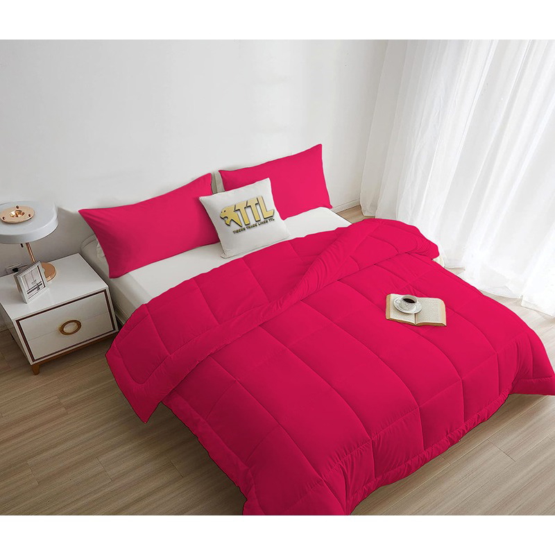 Bed Duvet Set, Multiple Sizes, Fuchsia - KM-EG45-08