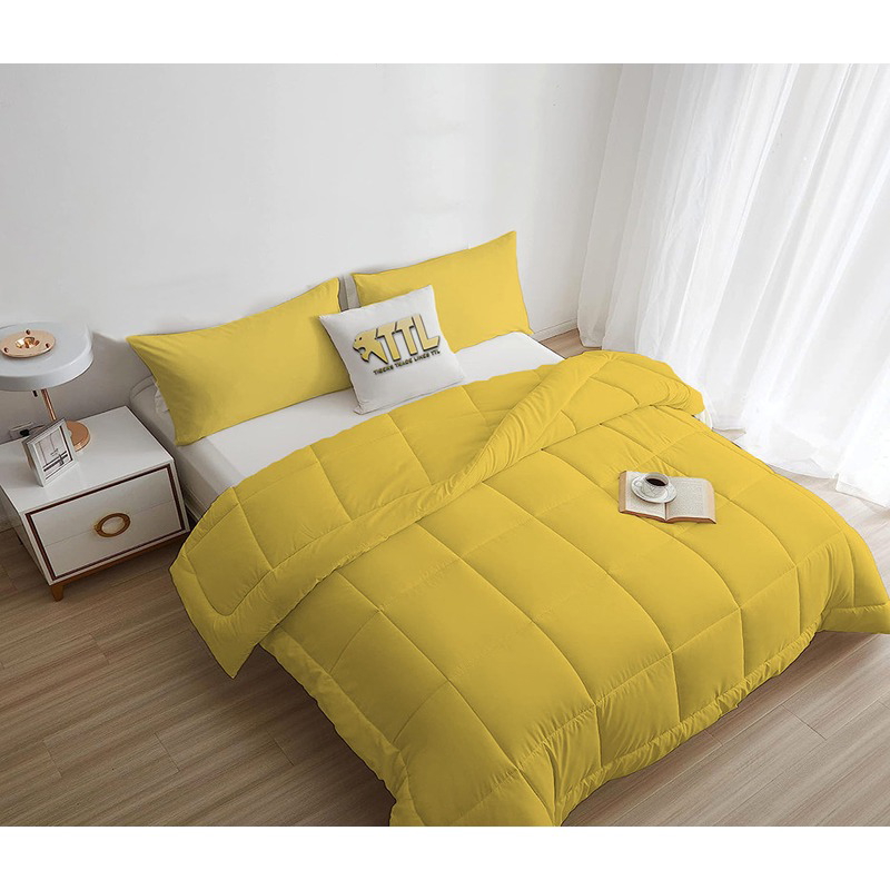 Bed Duvet Set, Multiple Sizes, Gold Yellow - KM-EG45-09