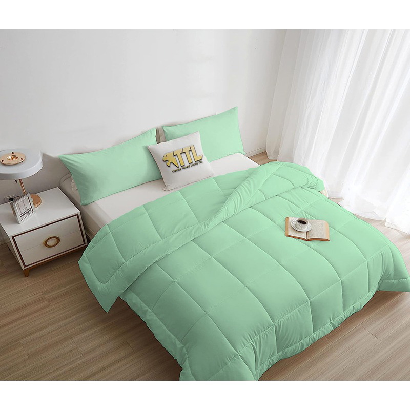 Bed Duvet Set, Multiple Sizes, Mint Green - KM-EG45-13