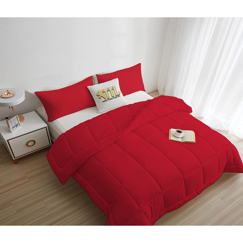 Bed Duvet Set, Multiple Sizes, Red - KM-EG45-19