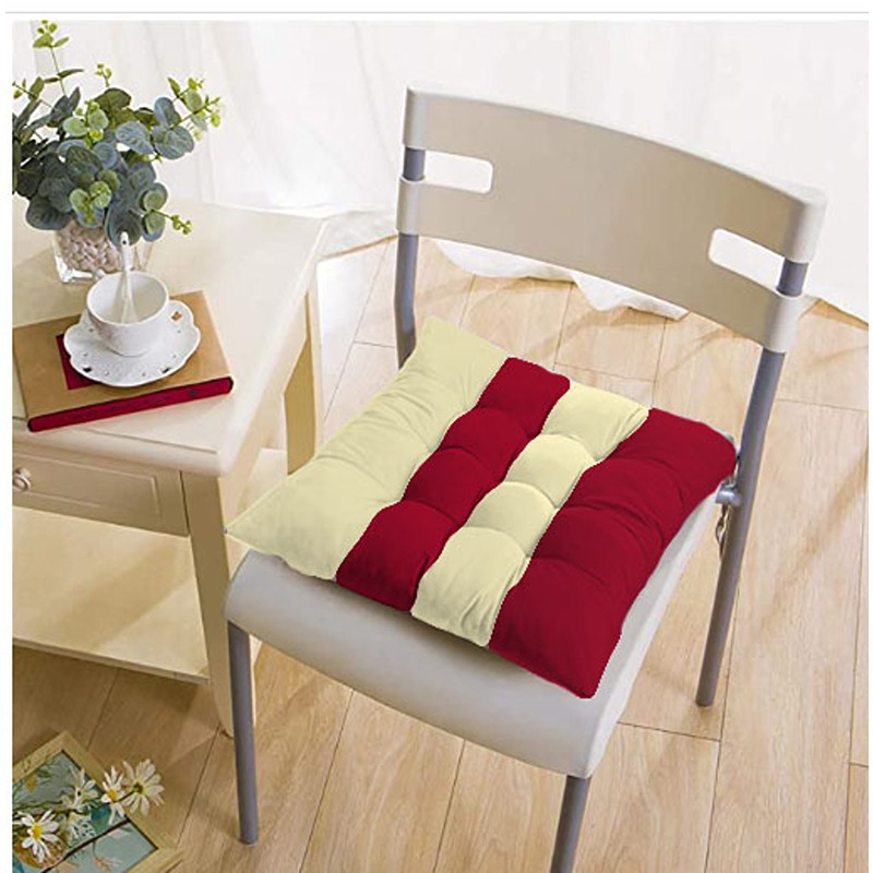 Chair Seating Cushions, Multiple Sizes, Maroon/Off White - KM-EG45-40