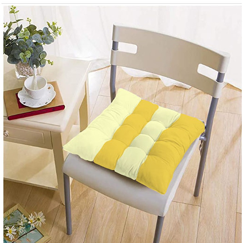 Chair Seating Cushions, Multiple Sizes, Gold Yellow/Off White - KM-EG45-44