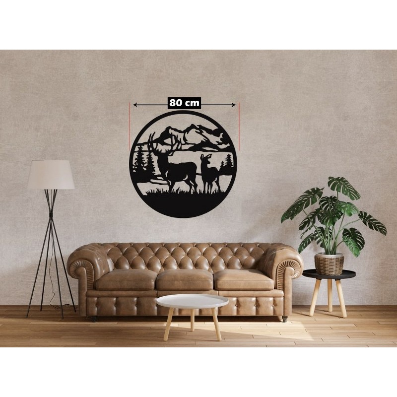 ديكور حائط خشبي، 80 × 80 سم، أسود - KM-EG31-214