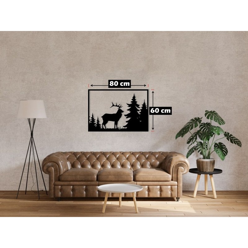 ديكور حائط خشبي، 60 × 80 سم، أسود - KM-EG31-215