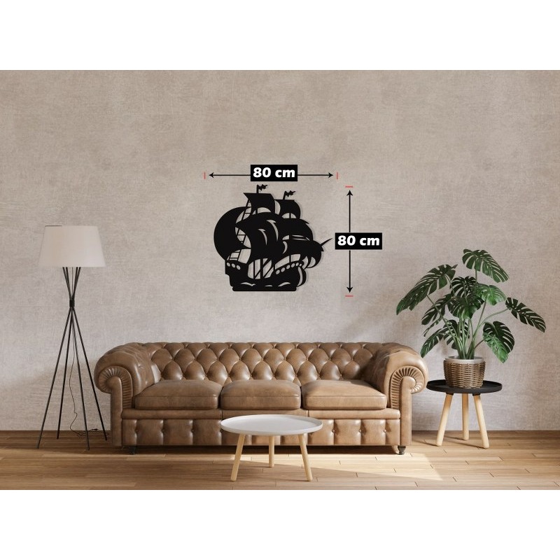 ديكور حائط خشبي، 80 × 80 سم، أسود - KM-EG31-220