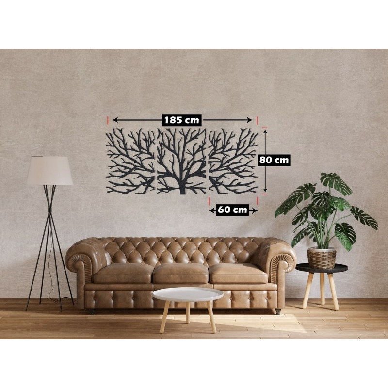 ديكور حائط خشبي، 80 × 185 سم، أسود - KM-EG31-222