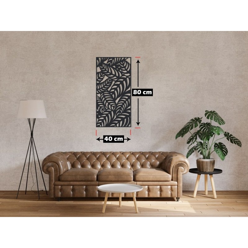 ديكور حائط خشبي، 40 × 80 سم، أسود - KM-EG31-223