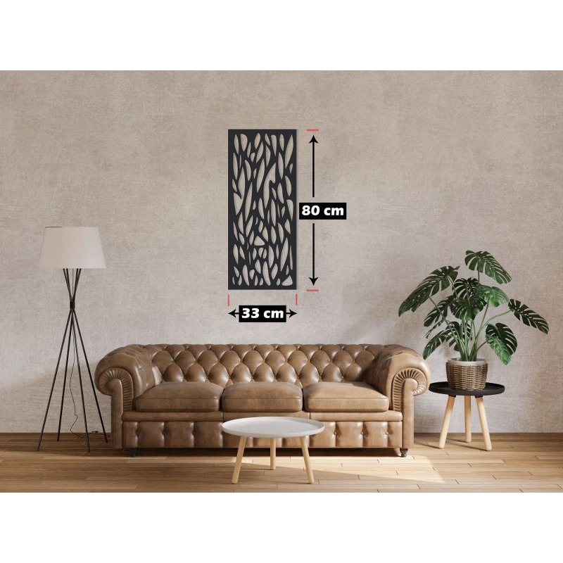 ديكور حائط خشبي، 33 × 80 سم، أسود - KM-EG31-224