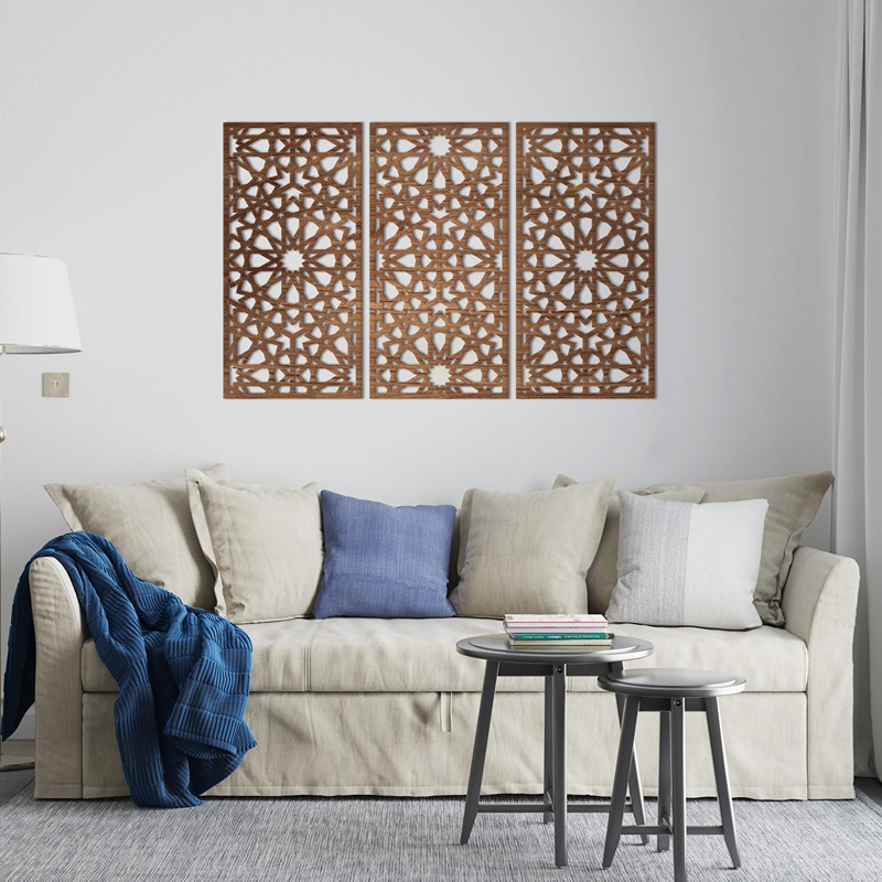 ديكور حائط خشبي، 80 × 130 سم، متعدد الألوان - KM-EG31-230