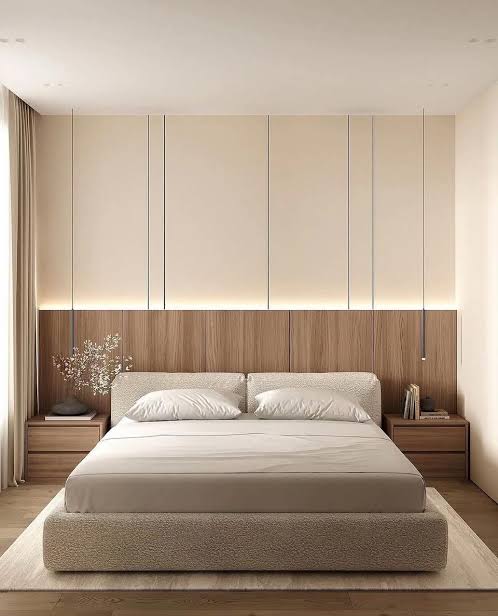 Bedroom Set, 3 Pcs, Beige/Wood - KM-EG174-99