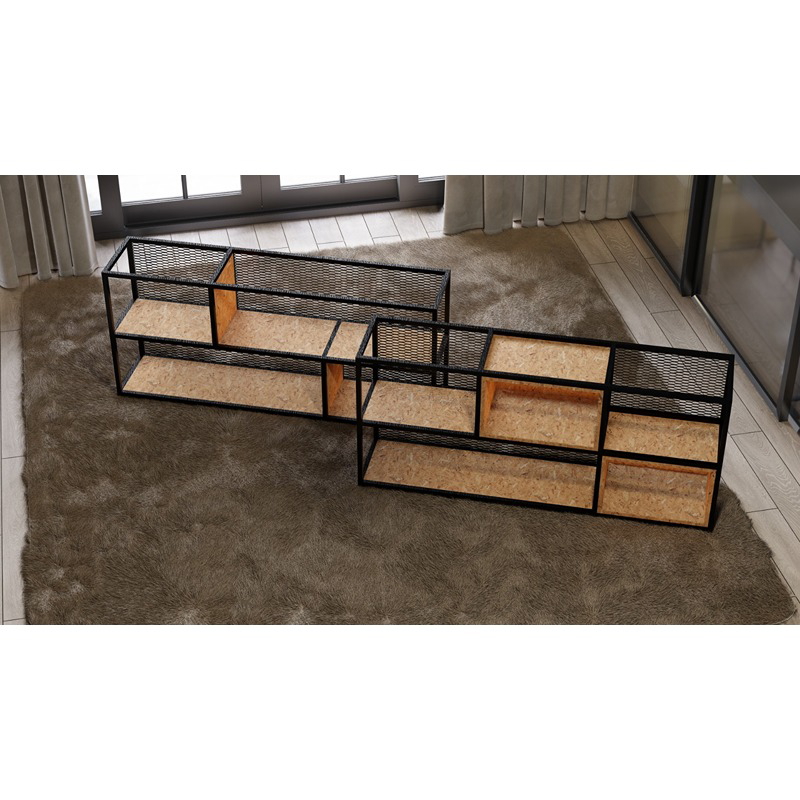 وحدة عرض، 180 سم، أسود/خشبي - KM-EG176-27