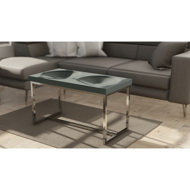 طاولة قهوة، 80 سم، رمادي/فضي - KM-EG176-12