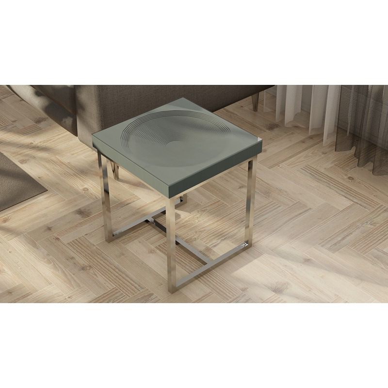 Side Table, 40 cm, Grey/Silver - KM-EG176-11