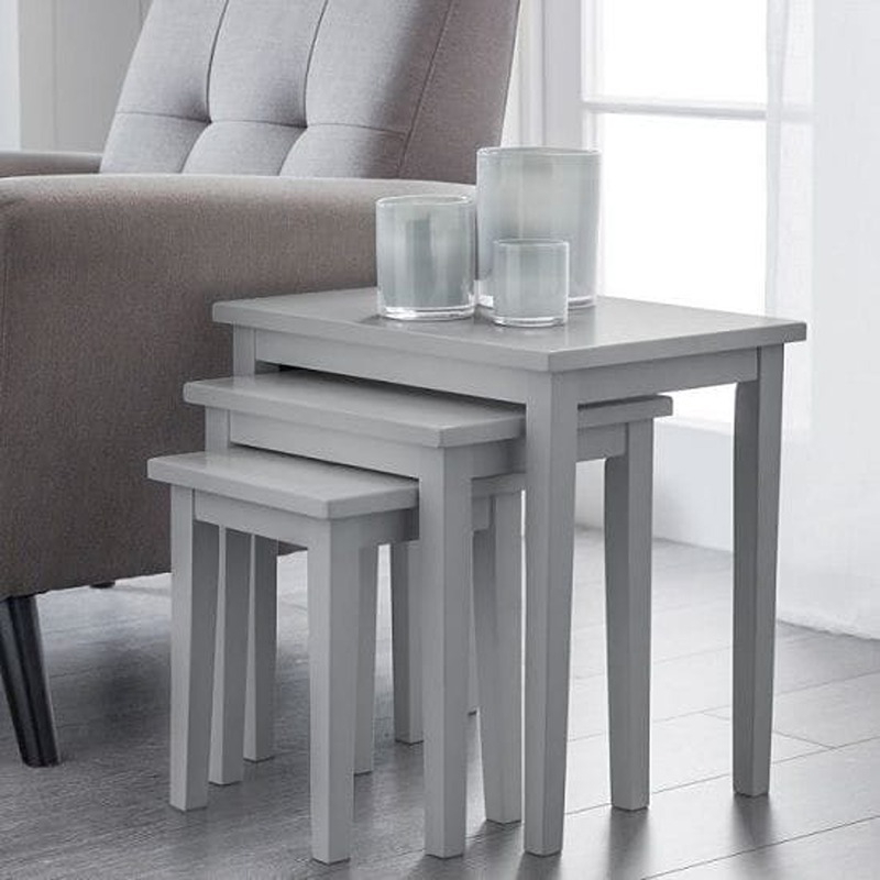Side Table Set, 3 Pcs, Light Grey - KM-EG22-01