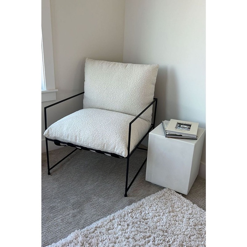 Arm Chair, 80 cm, Black/White - KM-EG157-46