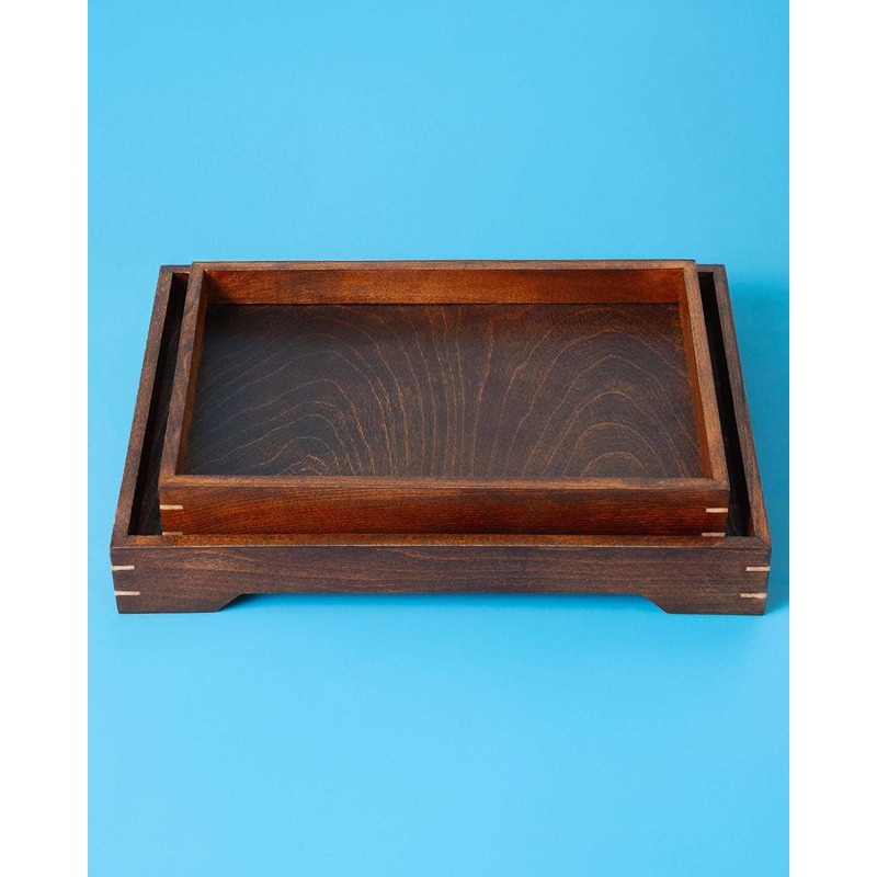 Serving Tray Set, 2 Pcs, Brown - KM-EG55-475